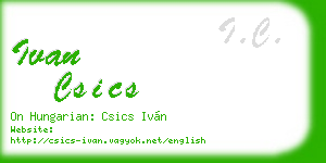 ivan csics business card